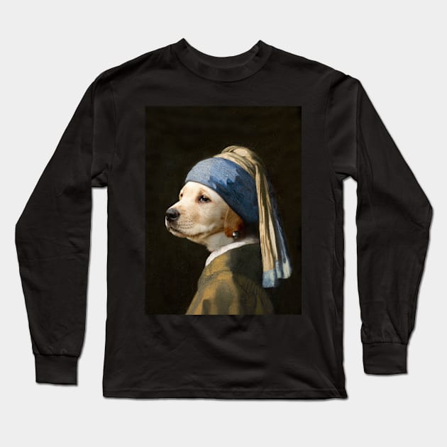 The Labrador with a Pearl Earring - Print / Home Decor / Wall Art / Poster / Gift / Birthday / Labrador Lover Gift / Animal print Canvas Print Long Sleeve T-Shirt by luigitarini